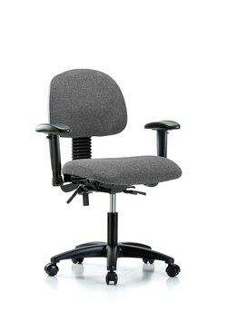 Fisherbrand&trade;&nbsp;Fabric Chair - Desk Height with Seat Tilt, Adjustable Arms, and Casters in Fabric