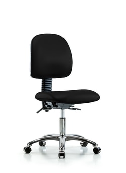 Fisherbrand™ Vinyl Chair Chrome - Desk Height with Medium Back and Casters in Grade B Vinyl
