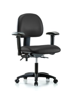 Fisherbrand Vinyl Chair - Desk Height with Seat Tilt, Adjustable Arms, and Casters in Grade B Vinyl Gray | Buy Online | Fisher Scientific