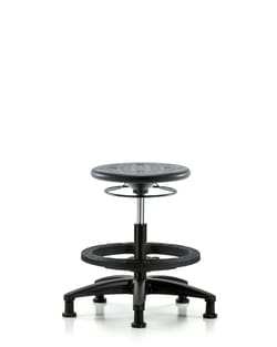 Fisherbrand&trade;&nbsp;Huron Polyurethane Stool - Medium Bench Height with Black Foot Ring and Stationary Glides in Polyurethane