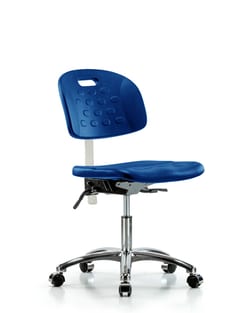 Fisherbrand&trade;&nbsp;Class 100 Newport Industrial Polyurethane Clean Room Chair - Desk Height with Seat Tilt and Casters in Polyurethane
