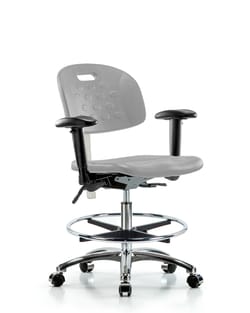 Fisherbrand™ Erie Polyurethane Chair - Desk Height with Round Tube Base and Casters in Polyurethane