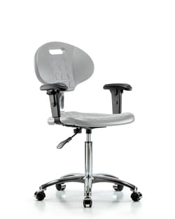 Fisherbrand™ Erie Polyurethane Chair - High Bench Height with Round Tube Base and Casters in Polyurethane