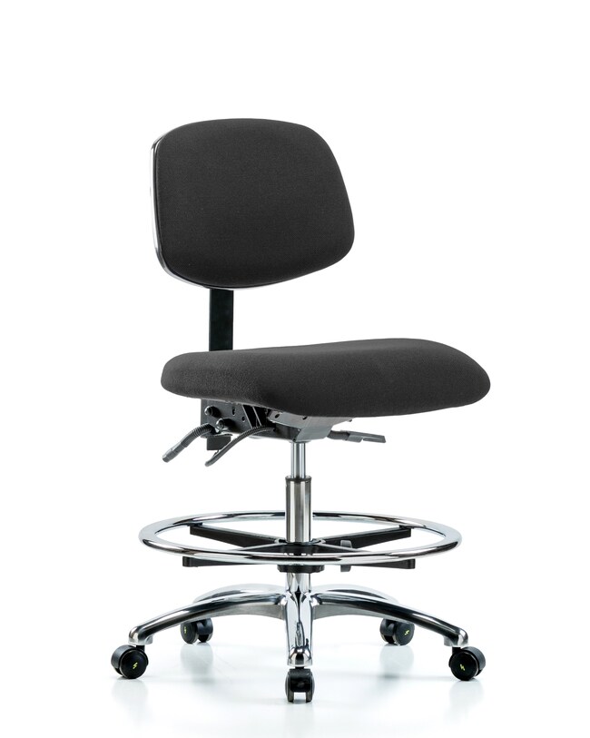 Fisherbrand™ Fabric ESD Chair Medium Bench Height with Chrome Foot