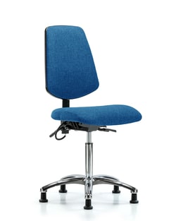 Fisherbrand™ Fabric ESD Chair - Medium Bench Height with Medium Back and ESD Stationary Glides in ESD Fabric