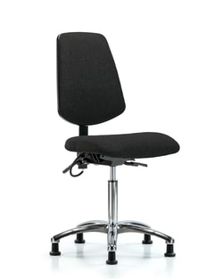 Fisherbrand™ Fabric ESD Chair - Medium Bench Height with Medium Back, Seat Tilt, and ESD Stationary Glides in ESD Fabric