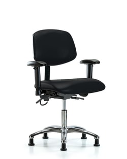Fisherbrand&trade;&nbsp;Vinyl ESD Chair - Desk Height with Adjustable Arms and ESD Stationary Glides in ESD Vinyl