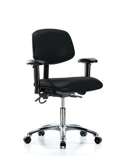 Fisherbrand™ Vinyl ESD Chair - Desk Height with Seat Tilt, Adjustable Arms, and ESD Casters in ESD Vinyl