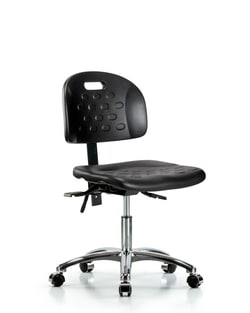 Fisherbrand™ Newport Industrial Polyurethane Chair Chrome - Desk Height with Seat Tilt and Casters in Polyurethane