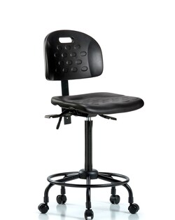 Fisherbrand&trade;&nbsp;Newport Industrial Polyurethane Chair with Round Tube Base - High Bench Height with Casters in Polyurethane