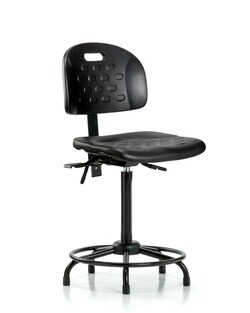 Fisherbrand&trade;&nbsp;Newport Industrial Polyurethane Chair with Round Tube Base - High Bench Height with Seat Tilt and Stationary Glides in Polyurethane