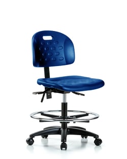 Fisherbrand&trade;&nbsp;Newport Industrial Polyurethane Chair - Medium Bench Height with Chrome Foot Ring and Casters in Polyurethane