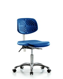 Fisherbrand&trade;&nbsp;Class 100 Polyurethane Clean Room Chair - Desk Height with Seat Tilt and Casters in Black Polyurethane