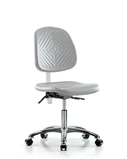 Fisherbrand™ Class 100 Polyurethane Clean Room Chair - Desk Height with Medium Back, Seat Tilt, and Casters