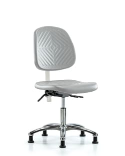 Fisherbrand™ Class 100 Polyurethane Clean Room Chair - Desk Height with Medium Back, Seat Tilt, and Stationary Glides