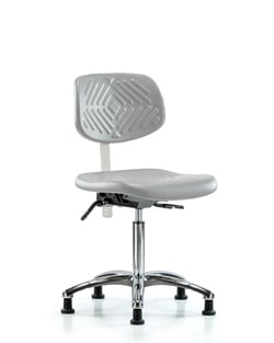 Fisherbrand™ Class 10 Polyurethane Clean Room Chair - Medium Bench Height with Stationary Glides
