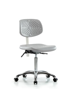 Fisherbrand™ Class 100 Polyurethane Clean Room Chair - Medium Bench Height with Seat Tilt and Casters