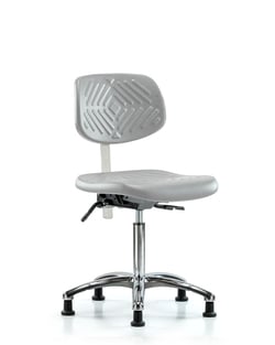 Fisherbrand™ Class 100 Polyurethane Clean Room Chair - Medium Bench Height with Seat Tilt and Stationary Glides