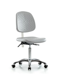 Fisherbrand™ Class 10 Polyurethane Clean Room Chair - Medium Bench Height with Medium Back and Casters