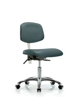 Fisherbrand&trade;&nbsp;Class 100 Vinyl Clean Room Chair - Desk Height with Seat Tilt and Casters in Grade B Vinyl