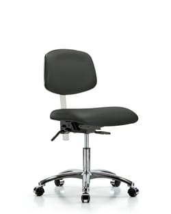 Fisherbrand&trade;&nbsp;Class 100 Vinyl Clean Room Chair - Desk Height with Seat Tilt and Casters in Grade B Vinyl