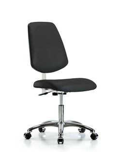 Fisherbrand™ Class 100 Vinyl Clean Room Chair - Desk Height with Medium Back and Casters in Grade B Vinyl