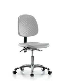 Fisherbrand&trade;&nbsp;Polyurethane Chair Chrome - Desk Height with Medium Back and Casters in Polyurethane