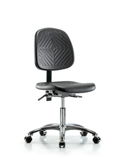 Fisherbrand™ Polyurethane Chair Chrome - Desk Height with Medium Back, Seat Tilt, and Casters in Polyurethane