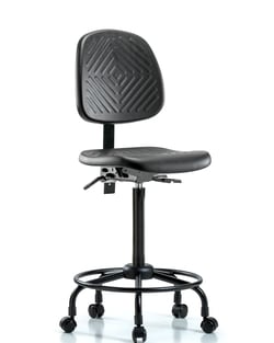 Fisherbrand&trade;&nbsp;Polyurethane Chair with Round Tube Base - High Bench Height with Medium Back and Casters in Polyurethane