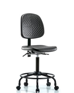 Fisherbrand™ Polyurethane Chair with Round Tube Base - Medium Bench Height with Medium Back, Seat Tilt, and Casters in Polyurethane