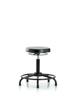 Fisherbrand™ Polyurethane Stool - Medium Bench Height with Round Tube Base and Fixed Foot Ring