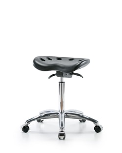 Fisherbrand™ Polyurethane Tractor Sit-Stand Stool Chrome - Medium Bench Height with Chrome Casters in Polyurethane