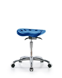 Fisherbrand&trade;&nbsp;Polyurethane Tractor Sit-Stand Stool Chrome - Medium Bench Height with Chrome Casters in Polyurethane
