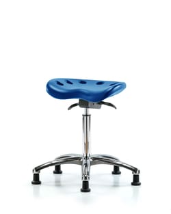 Fisherbrand&trade;&nbsp;Polyurethane Tractor Sit-Stand Stool Chrome - Medium Bench Height with Stationary Glides in Polyurethane
