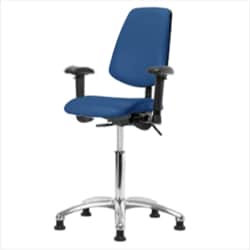 Fisherbrand&trade;&nbsp;Vinyl ESD Chair - Desk Height with Medium Back, Adjustable Arms, and ESD Stationary Glides in ESD Vinyl