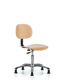 Fisherbrand™ Wood Stool Chrome - Desk Height
