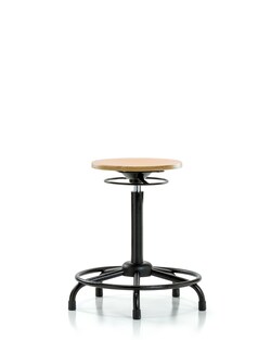Fisherbrand&trade;&nbsp;Wood Stool - High Bench Height with Round Tube Base