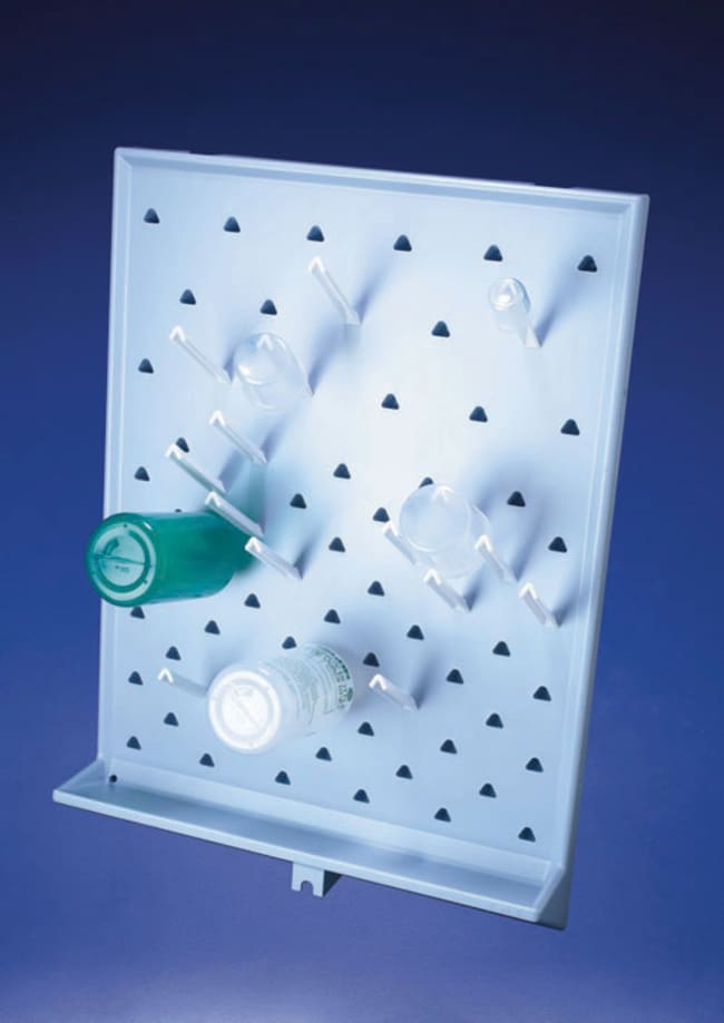 Azlon™ Wall Mountable Draining Rack Wall Mountable Draining Rack Wash Bottles Fisher Scientific
