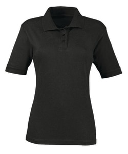 Alexandra&trade;&nbsp;Women's Polo Shirt with Ribbed Collar and Cuffs, Black