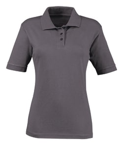 Alexandra&trade;&nbsp;Women's Polo Shirt with Ribbed Collar and Cuffs, Charcoal