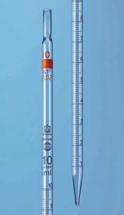 Brand Graduated pipette 1mL, 0.1mL, type 2, AR-Glas, blue grad, certificate