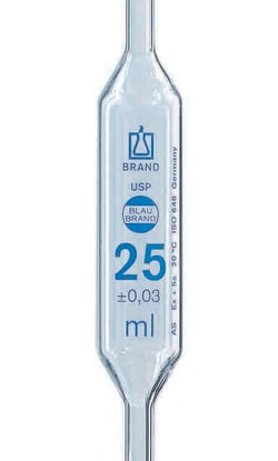 Brand X6 Bulb pipette BLAUBRAND AS USP DE-M, 40ml, 1-mark, AR-Glas, w/single
