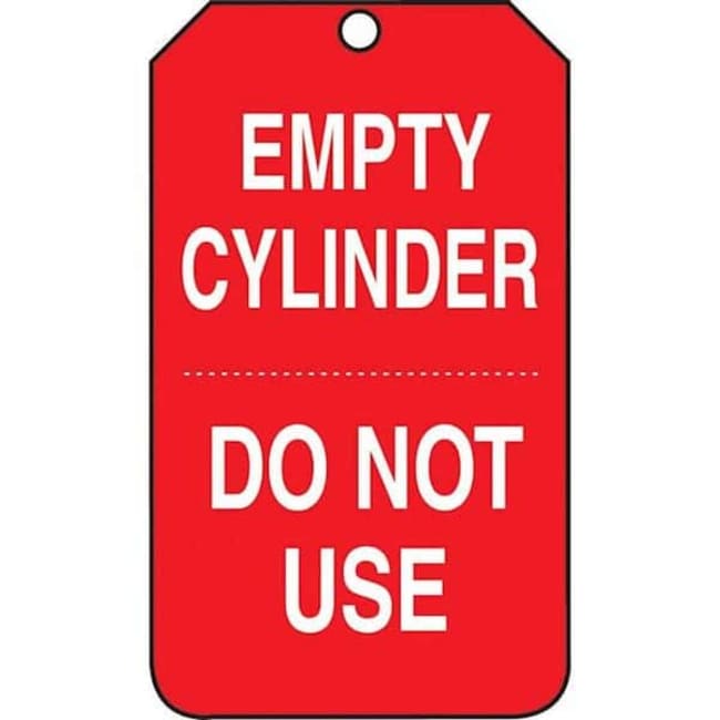 X25 Status tag, Red, 'Empty Cylinder Do Not Use' | Fisher Scientific