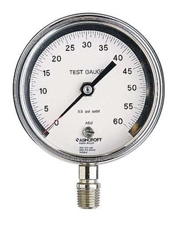 Cole Parmer Ashcroft 1084, 3" Test Pressure Gauge, 0 200 psi,1,4" NPT Lower,