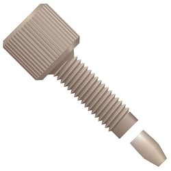 Idex&nbsp;Fingertight Two-Piece Fitting, Long Thread, Natural PEEK, 1/16 in. OD Tubing, 10-32 Coned