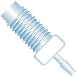 Upchurch Scientific Adapter thread to barbed 1/4 inch-24 flat bottomto