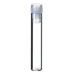 Kinesis X1000 Shell vial flat bottom 8mm PE plug clear, Quantity: Pack