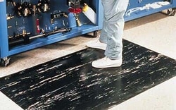 Cole Parmer Wearwell Tile-Top Antifatigue Mats, 36" x 60",1/2Hblack and