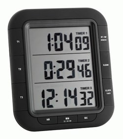Dostmann Electronic Triple Timer XL, triple timer/clock with LCD Display,