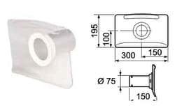 Fumex Flat screen hood in transparent PTEG for arms 75 mm diameter, Quantity: